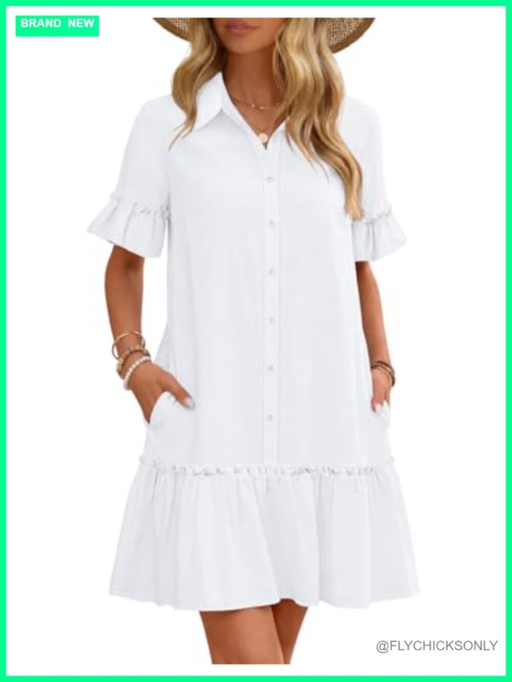 MEROKEETY Summer Casual Tshirt Dress Button Down Shift Mini
